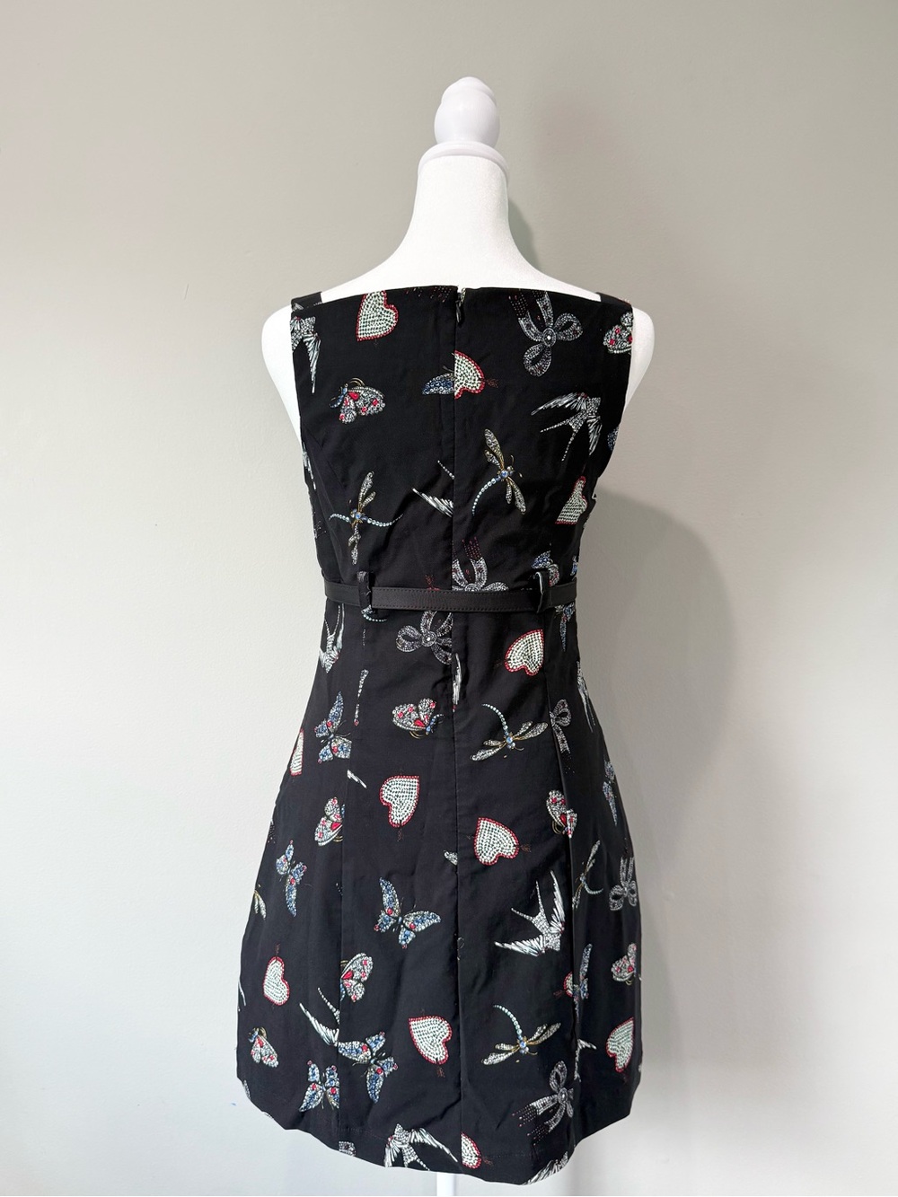 Anthropologie Maeve Bejeweled Insect Print Sleeveless Dress - Picture 5 of 9